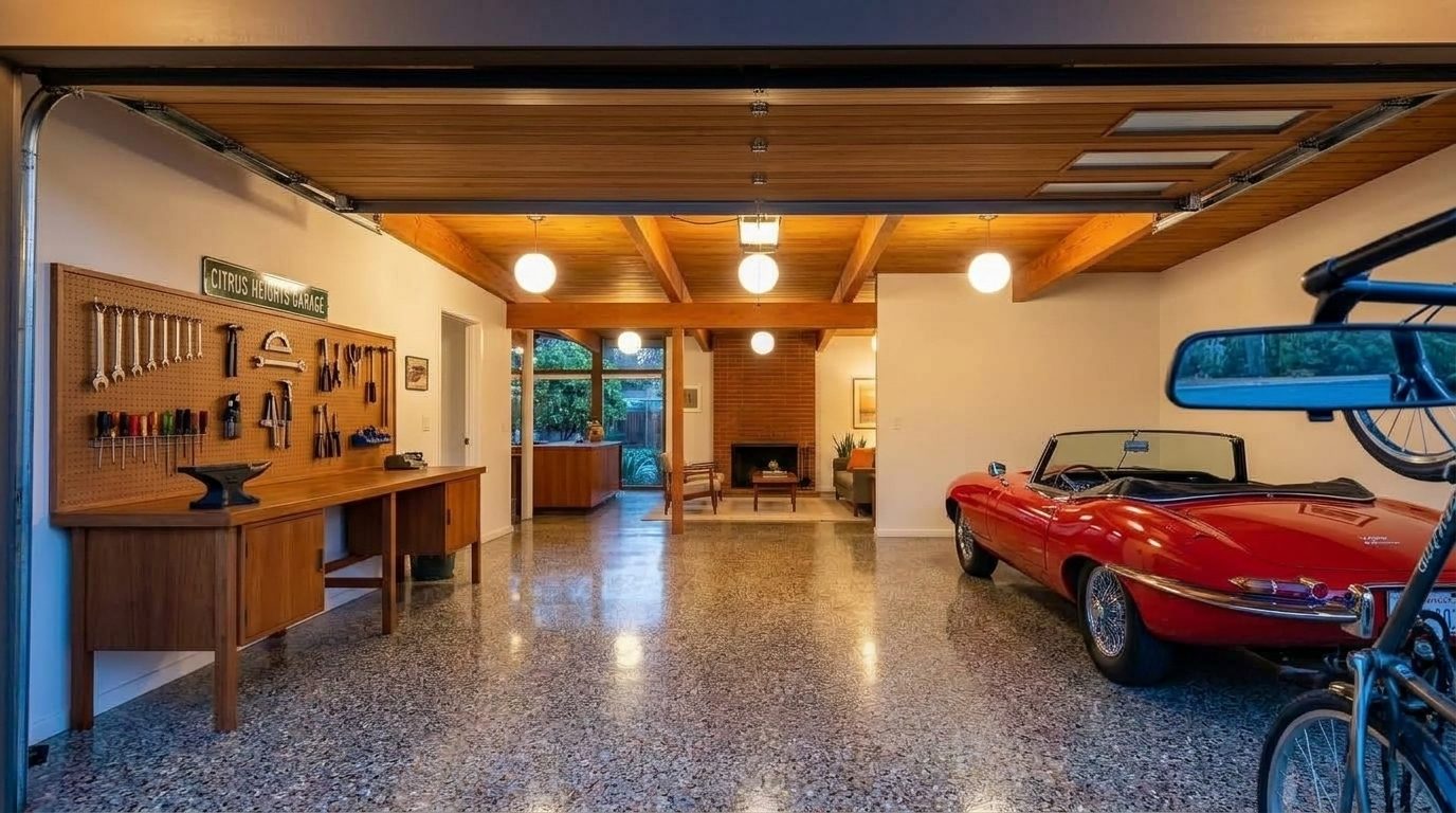 Murphy Garage Door Repairs Interior View of Custom Garage Door Overhead and Workshop